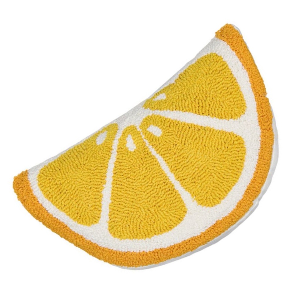 Kirkton House Large Lemon Wedge Slice Shaped Fruit Accent Decor Pillow
